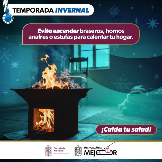SSM exhorta a no encender anafres o braseros en casa para prevenir intoxicaciones